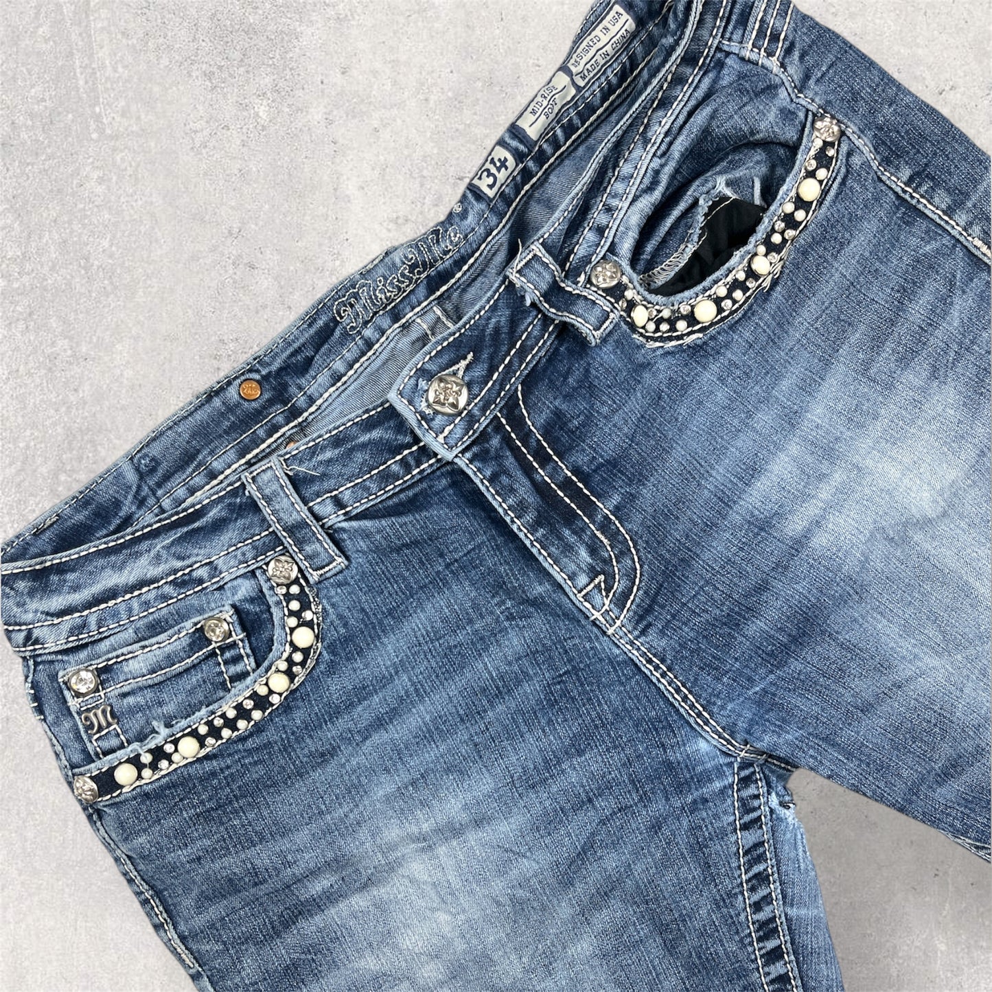 Miss Me Bootcut Jeans - Size 34 W